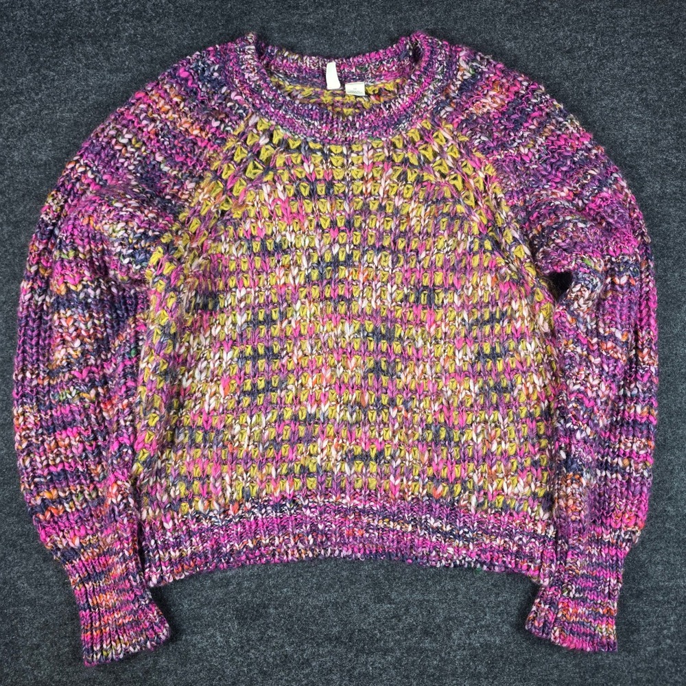 Moth Women's Colorful Chunky Knit Wool Mohair Sweater Made in Italy Size XS